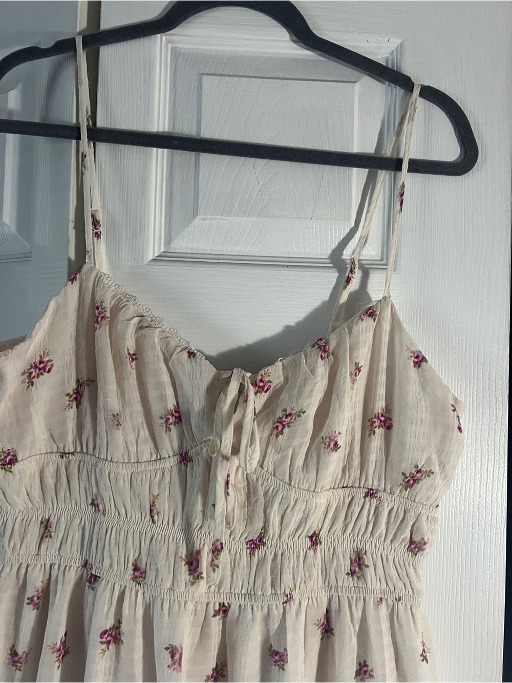 Trixxi Cream Maxi Dress with Pink Floral Print - Picture 5 of 12